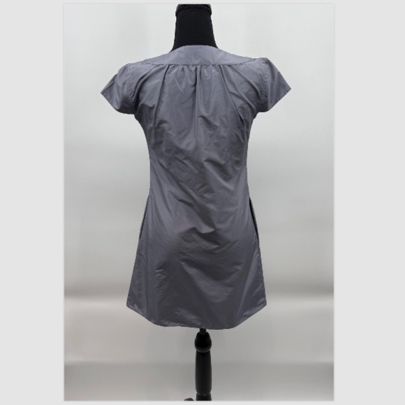 Rory Beca Dress Women XS NEW Gray Silk V Neck Short Cap Sleeves Mini Vintage - Picture 5 of 10